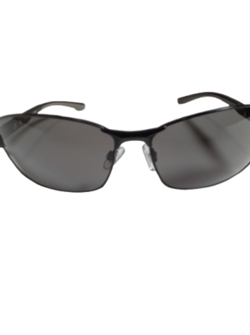 JF Black Rimless-Style Sunglasses with Gray Lenses